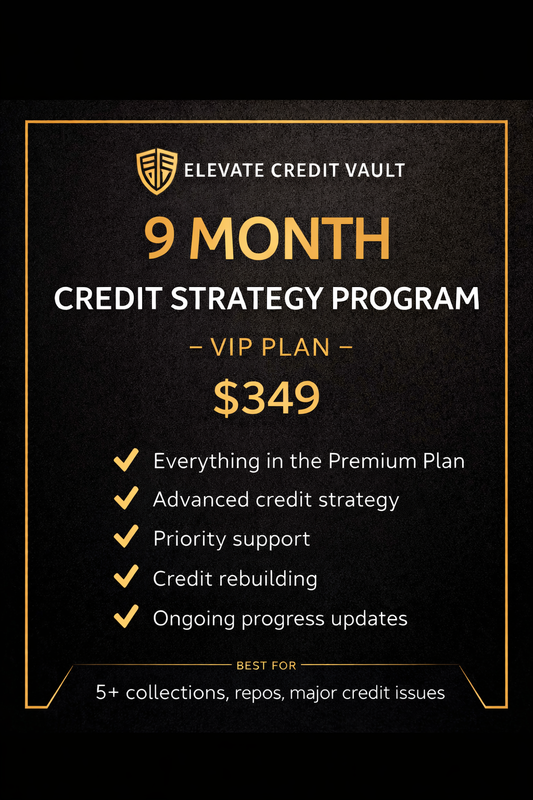 9 Month Credit Strategy Program – VIP Plan